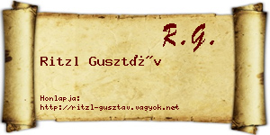 Ritzl Gusztáv névjegykártya