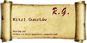 Ritzl Gusztáv névjegykártya